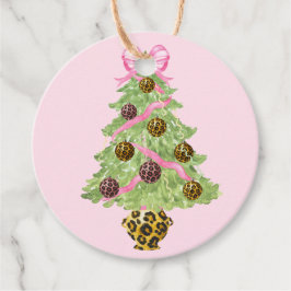 Etiquetas Para Lembrancinhas Coroa de Natal com Brasão de Leopardo Monograma