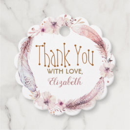 Etiquetas Para Lembrancinhas Coroa de Penas e Flores