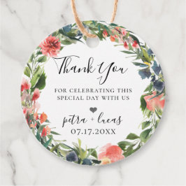 Etiquetas Para Lembrancinhas Coroa Floral Botânica Coral Navy