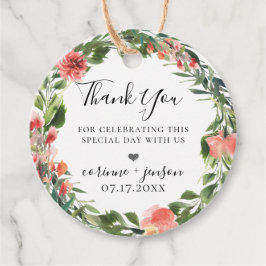Etiquetas Para Lembrancinhas Coroa Floral Corais Boêmia