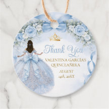 Coroa Quinceañera com Laço Floral Azul Empoeirado