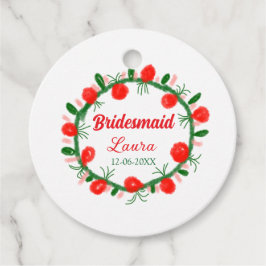 Etiquetas Para Lembrancinhas coroa verde vermelha cir adicionar nome bridesmaid