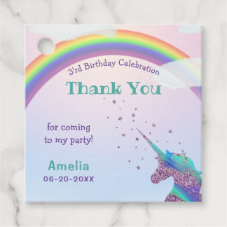 Etiquetas Para Lembrancinhas Corpo Roxo do Unicórnio Arco-Íris Starry Sky Obrig