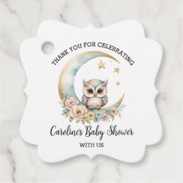 Etiquetas Para Lembrancinhas Coruja de Aquarela Bonita Obrigado Chá de fraldas