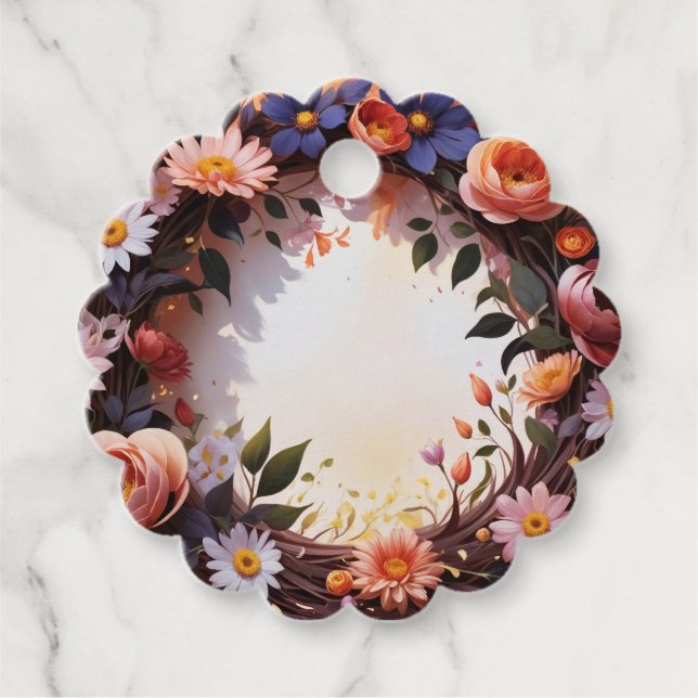 Etiquetas Para Lembrancinhas Couronne de fleurs (Frente)