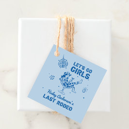 Etiquetas Para Lembrancinhas Cowgirl de Disco Azul Rodeio Fim de Semana de Desp
