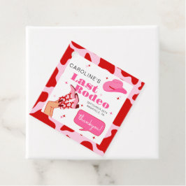 Etiquetas Para Lembrancinhas Cowgirl Vermelho e Rosa Último Rodeio Festa de Des