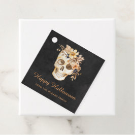 Etiquetas Para Lembrancinhas Craniano Floral Rústico Halloween