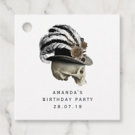 Etiquetas Para Lembrancinhas Crânio gótico vitoriano Rico roxo e negro