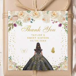 Etiquetas Para Lembrancinhas Cream Floral Dark Skin Girl Sweet Sessenta