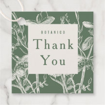 Creme Botânico Escuro Floral Moderno Obrigado