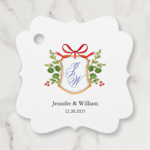 Etiquetas Para Lembrancinhas Crest com casamento de verduras de inverno monogra