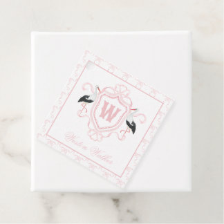 Etiquetas Para Lembrancinhas Crest Monograma Arco Cegonha Rosa Aquarela