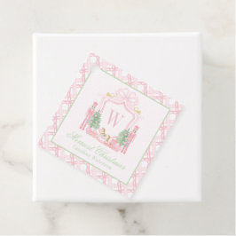 Etiquetas Para Lembrancinhas Crestão de Monograma de Noz Nutcracker em Aquarela