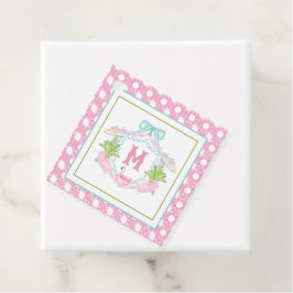 Etiquetas Para Lembrancinhas Crestão Monograma Preppy Palm Beach