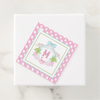 Etiquetas Para Lembrancinhas Crestão Monograma Preppy Palm Beach