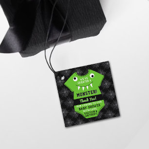 Etiquetas Para Lembrancinhas "Criamos um monstro" Chá de fraldas de Halloween