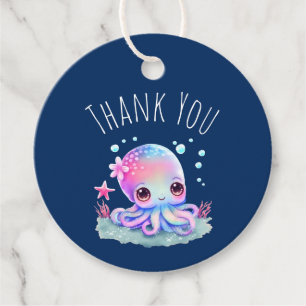 Etiquetas Para Lembrancinhas Criatura do Mar de Octopus Cute