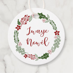 Etiquetas Para Lembrancinhas Crioulo Haitiano Feliz Natal, Personalizado