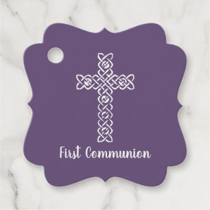 Etiquetas Para Lembrancinhas Cristo de Batismo de Comunhão Roxo-Escuro