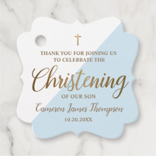 Etiquetas Para Lembrancinhas Cristo de Menino Azul Moderno Personalizado