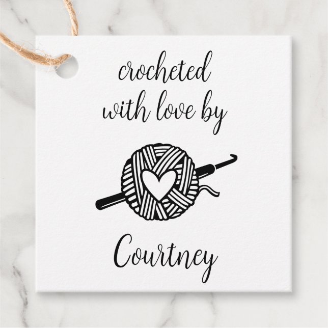 Etiquetas Para Lembrancinhas Crochetado Com Amor (Frente)