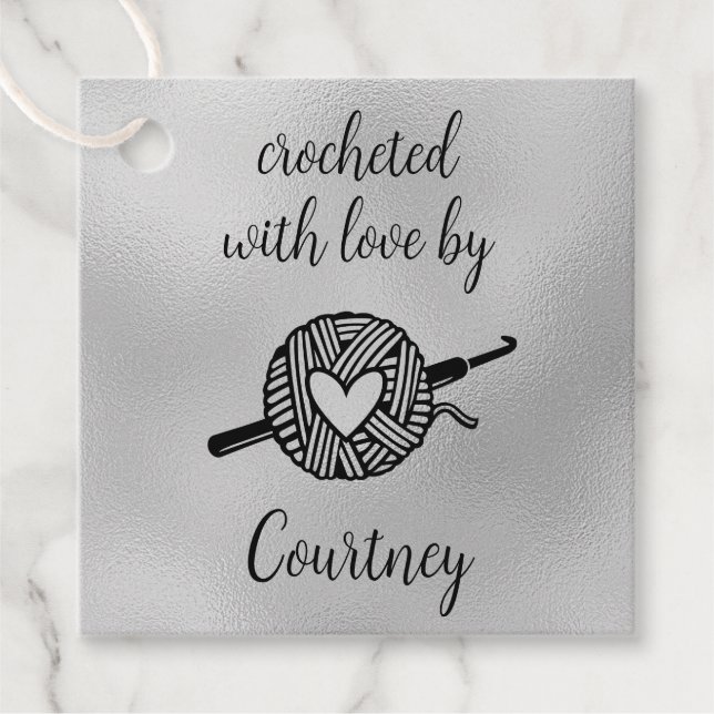 Etiquetas Para Lembrancinhas Crochetado Com Amor (Frente)