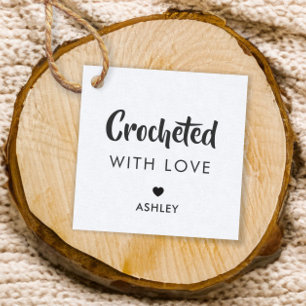 Etiquetas Para Lembrancinhas Crocheted com amor, Tag Handmade do presente,