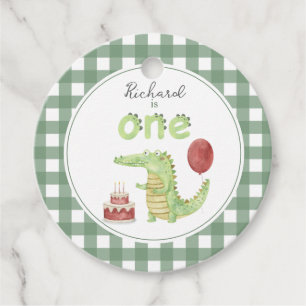 Etiquetas Para Lembrancinhas Crocodilo em aquarela 1º aniversário