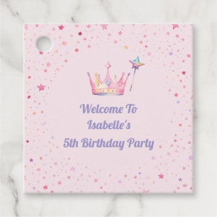 Etiquetas Para Lembrancinhas Crown Princesa Menina Rosa 5º Aniversário