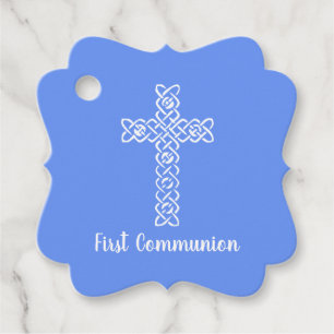 Etiquetas Para Lembrancinhas Cruz Cornflower Blue Communtion Baptism Christen