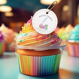 Etiquetas Para Lembrancinhas Cupcake com Glacê de Aquarela Agradecimento pelo A