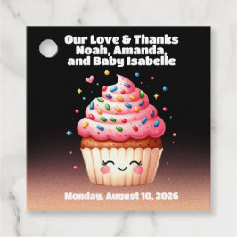 Etiquetas Para Lembrancinhas Cupcake Gelado L'il Sprinkles Chá de fraldas Bem-v