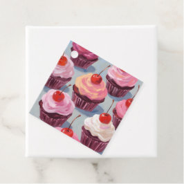 Etiquetas Para Lembrancinhas Cupcakes de Cereja com Cobertura | Celebração de A