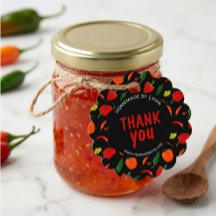 Custom Chili Pepper Thank You Scalloped Tag