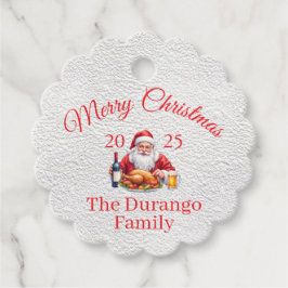 Etiquetas Para Lembrancinhas Customisable Jolly Santa Claus Christmas Scalloped