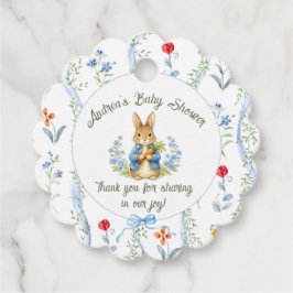 Etiquetas Para Lembrancinhas Cute Bunny Boy Floral Blue Bow Baby Shower 