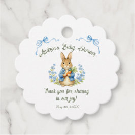 Etiquetas Para Lembrancinhas Cute Bunny Boy Floral Blue Bow Baby Shower 