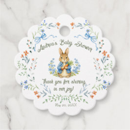 Etiquetas Para Lembrancinhas Cute Bunny Boy Floral Blue Bow Baby Shower 