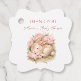 Etiquetas Para Lembrancinhas Cute Bunny Rabbit Pink Blush Peony Baby Shower