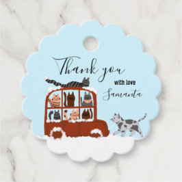Etiquetas Para Lembrancinhas Cute Cats in car Winter Birthday Baby Gift