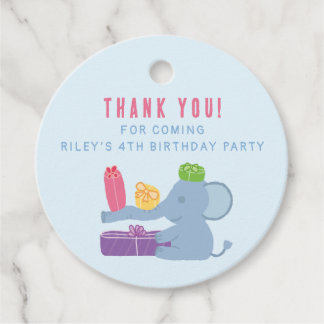 Etiquetas Para Lembrancinhas Cute Elephant Holding Gifts Party Favor Tags