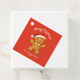 Etiquetas Para Lembrancinhas Cute Gingerbread Man with Santa Hat -