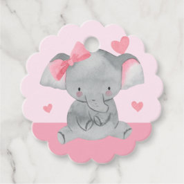 Etiquetas Para Lembrancinhas Cute Girly Elephant Pink Bow Birthday Party 
