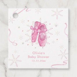 Etiquetas Para Lembrancinhas Cute Pink Snowflake Ballerina Girl Baby Shower 