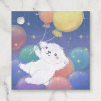 Etiquetas Para Lembrancinhas Cute Puppy with Balloons & Stars