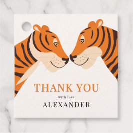 Etiquetas Para Lembrancinhas Cute Safari Tiger, obrigado Aniversário