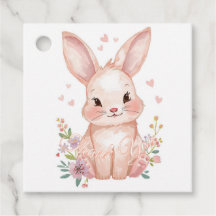 Cute Woodland Bunny Baby Shower Pink Bunny Pastel 