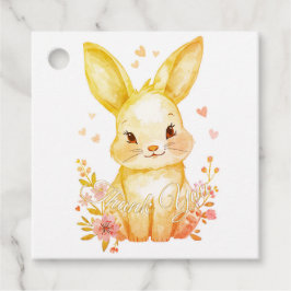 Etiquetas Para Lembrancinhas Cute Woodland Bunny Baby Shower Yellow Pastels