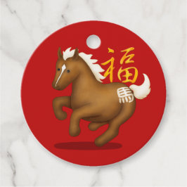 Etiquetas Para Lembrancinhas Cute Zodiac Horse "Fortune" Chinese New Year Luck